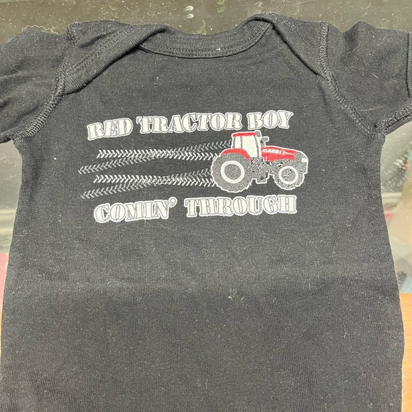 Red Tractor Boy Black Bodysuit - Picture 2 of 4